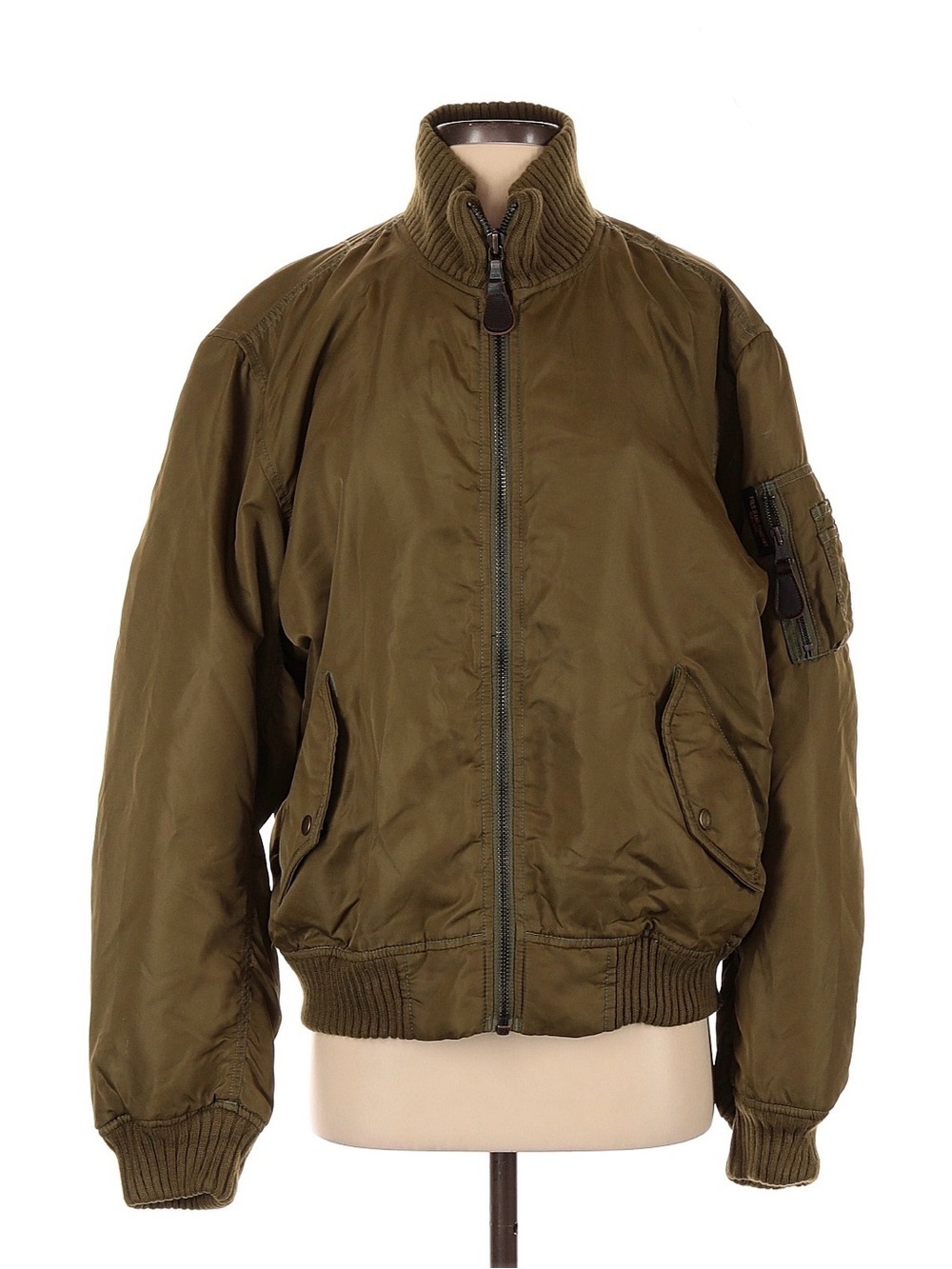 Ralph Lauren Polo Jeans Co. Military Surplus Army Green Bomber Jacket Coat S Vtg